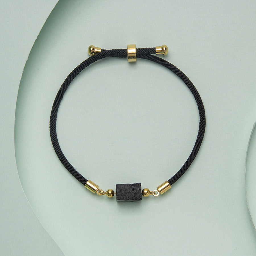 Square Black Tourmaline Tourmaline Adjustable Bracelet