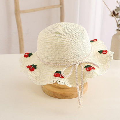 Kids Sun Hat Baby Straw Bag Set Girls' Cute Wide Brim Sun