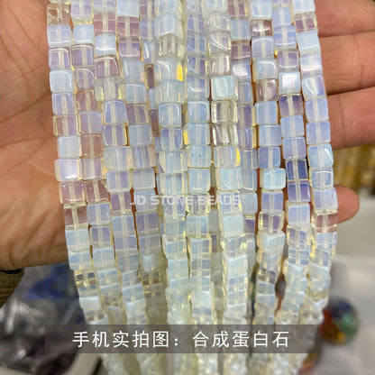 6Mm square loose bead crystal jade