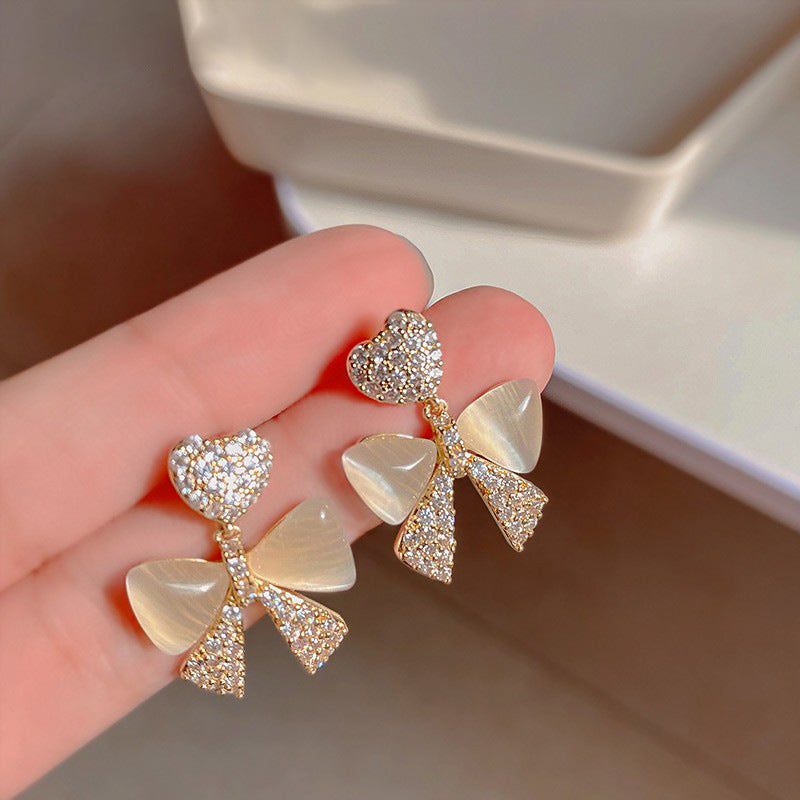 Delicate Diamond Bow Earrings