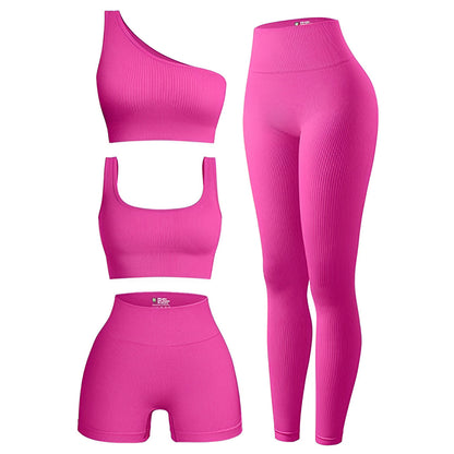 Yoga clothes women's short-sleeved four-piece set