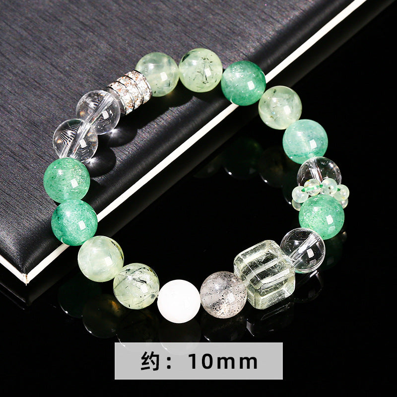 Natural grape stone green strawberry crystal mixed bracelet