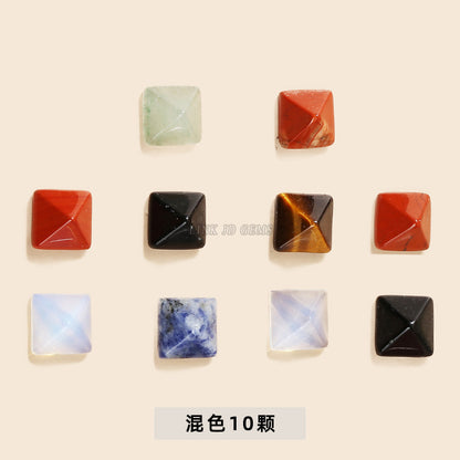 Natural stone crystal pyramid ring loose beads