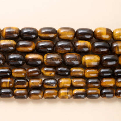 Natural yellow tiger's eye stone bucket beads loose beads