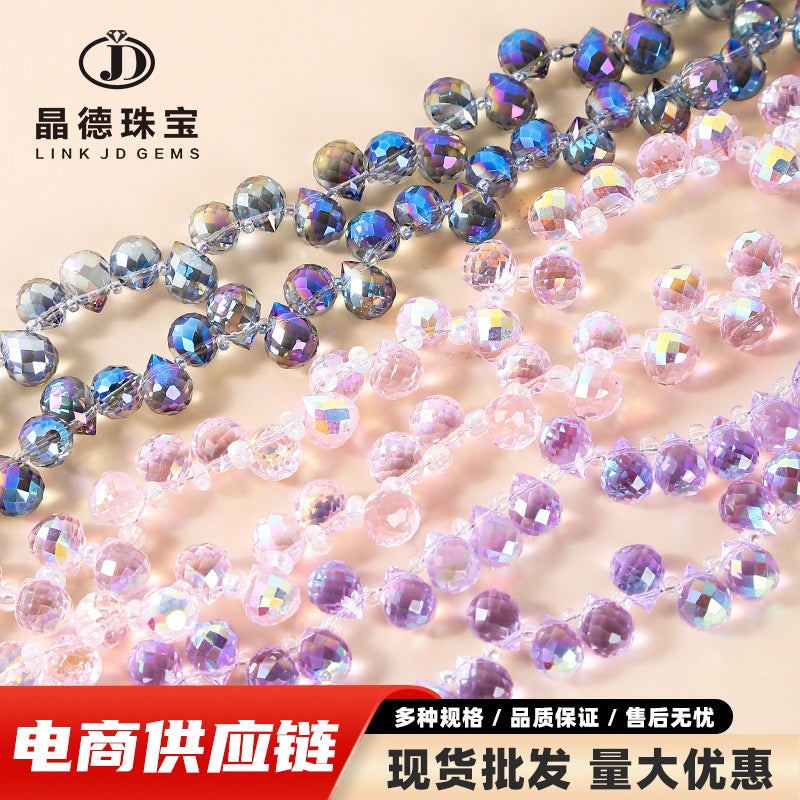 8-10Mm colorful faceted crystal droplet-shaped loose beads