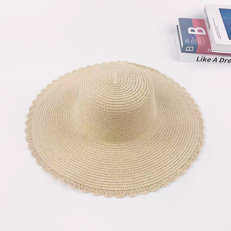 40cm Wide-Brim Round-Top Hat Summer Sun Protection