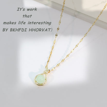 Imitation Hetian jade titanium steel necklace