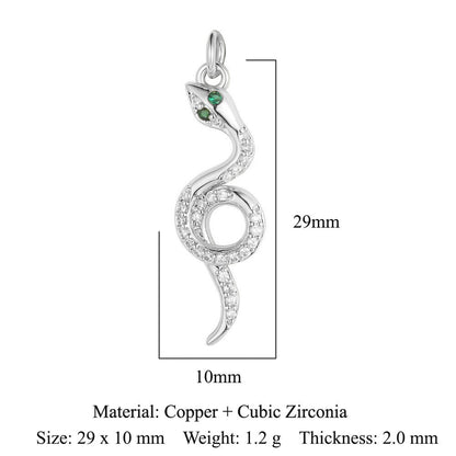 Heart-shaped copper zircon pendant bear snake scorpion