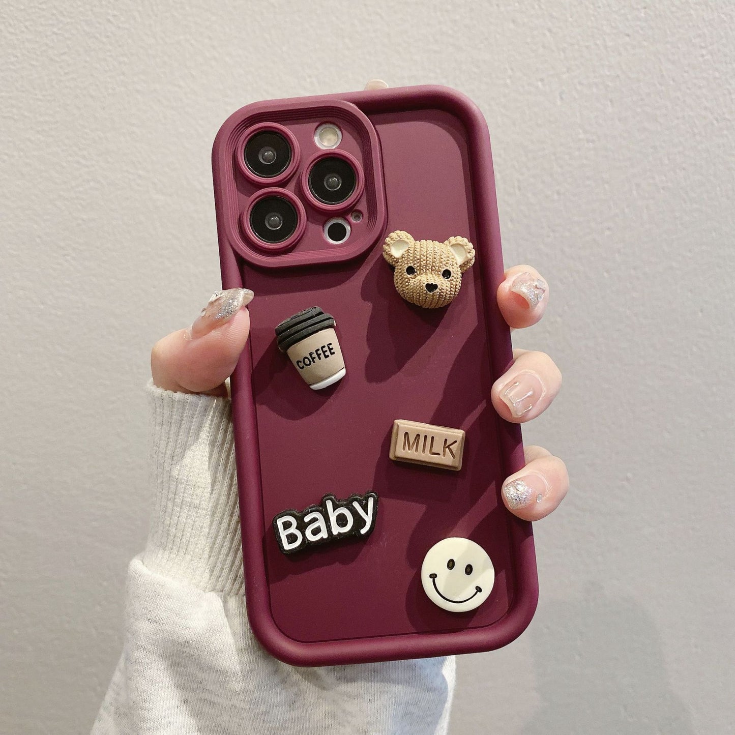 Apple 15 Pro High Bamboo Coffee Bear iPhone 11/12 Full Cover Shockproof