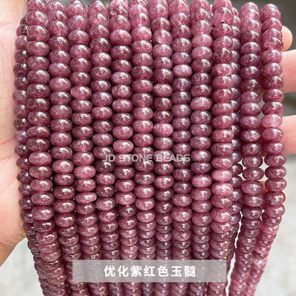 8 * 5Mm multi-colored chalcedony smooth abacus beads loose beads