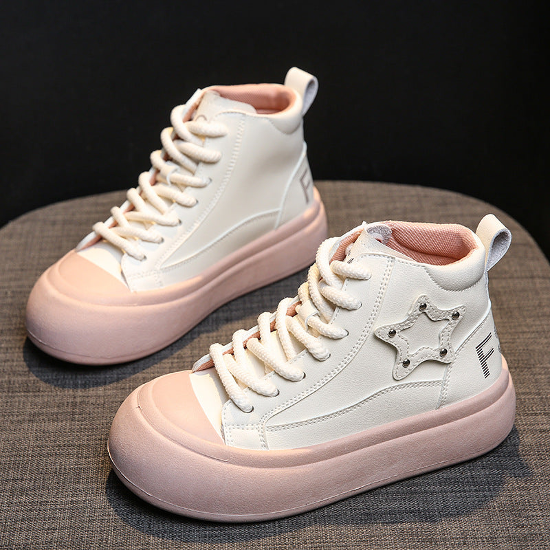 New thick bottom high top big head star sneakers for women