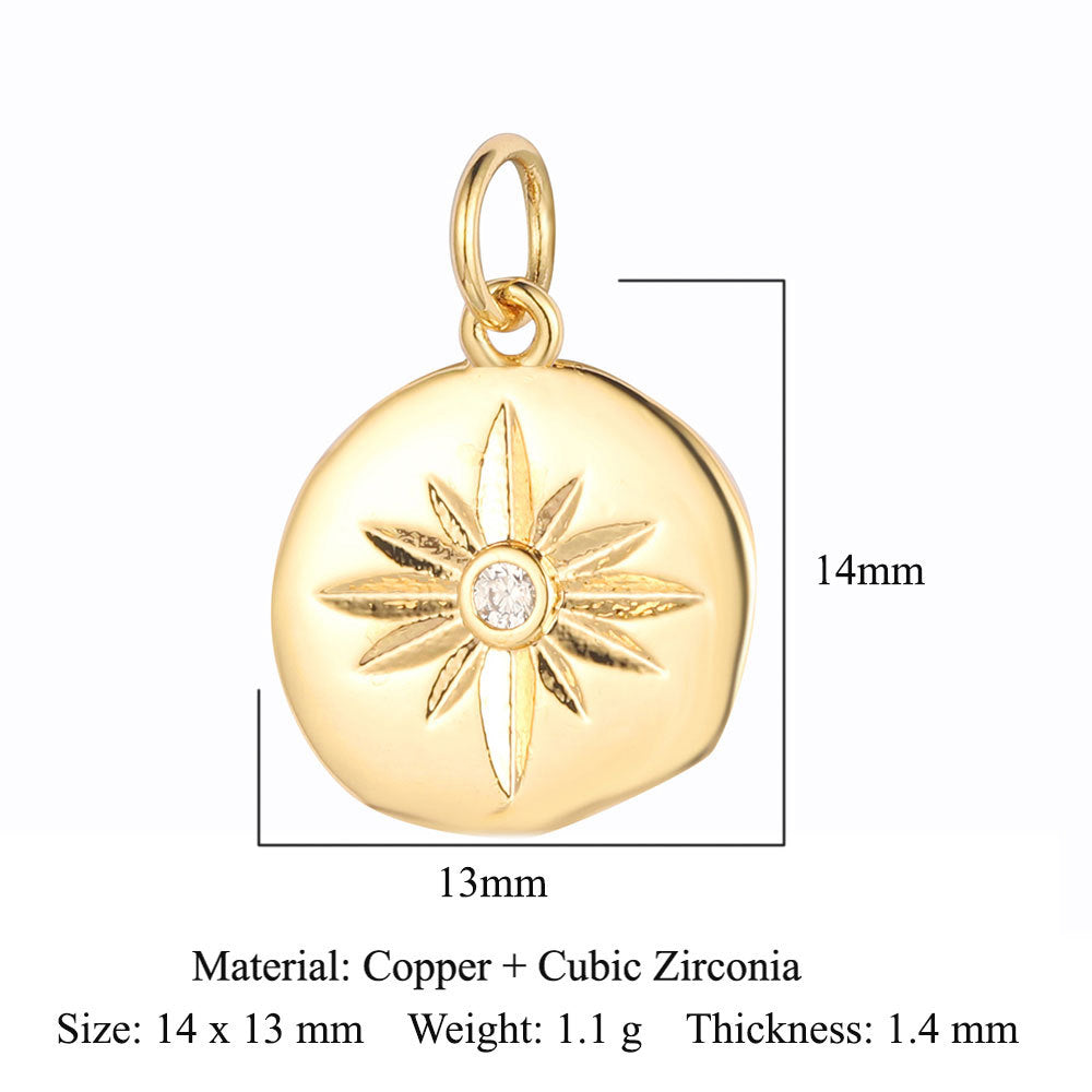 Copper zircon love pendant.