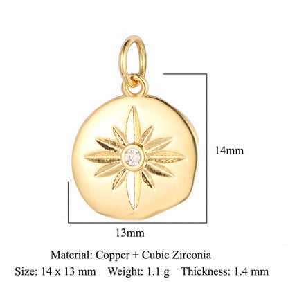 Copper zircon love pendant.