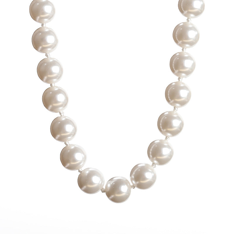 High imitation bead pearl round bead necklace