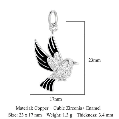 Copper Zircon Pendant Dog Claw Snake Bird Pigeon