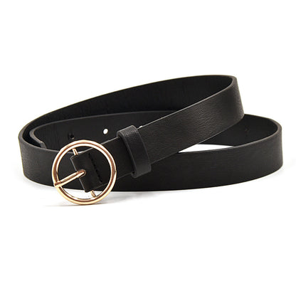 Women's Alloy Round Buckle Belt Versatile