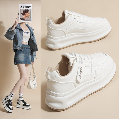 Spring new height-increasing white shoes for women