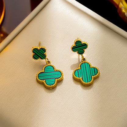 Stylish Stainless Steel Clover Earrings, Cross-border Wholesale