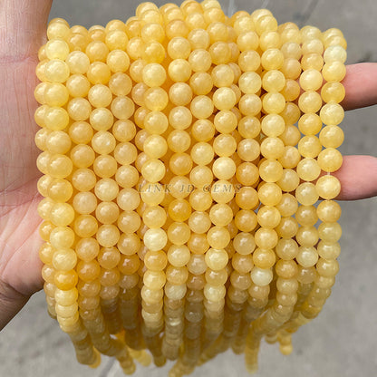 Grade A natural rice topaz round beads wholesale