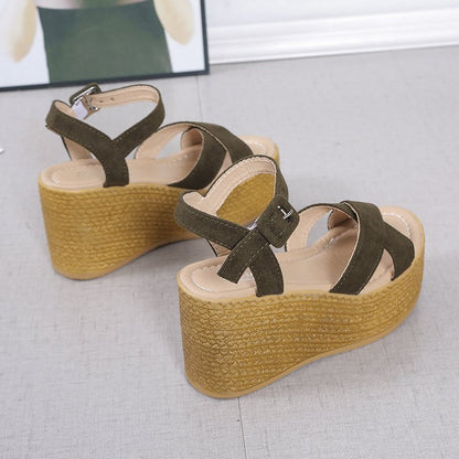 Muffin wedge heel platform sandals