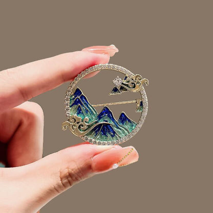 Thousand miles of rivers and mountains brooch