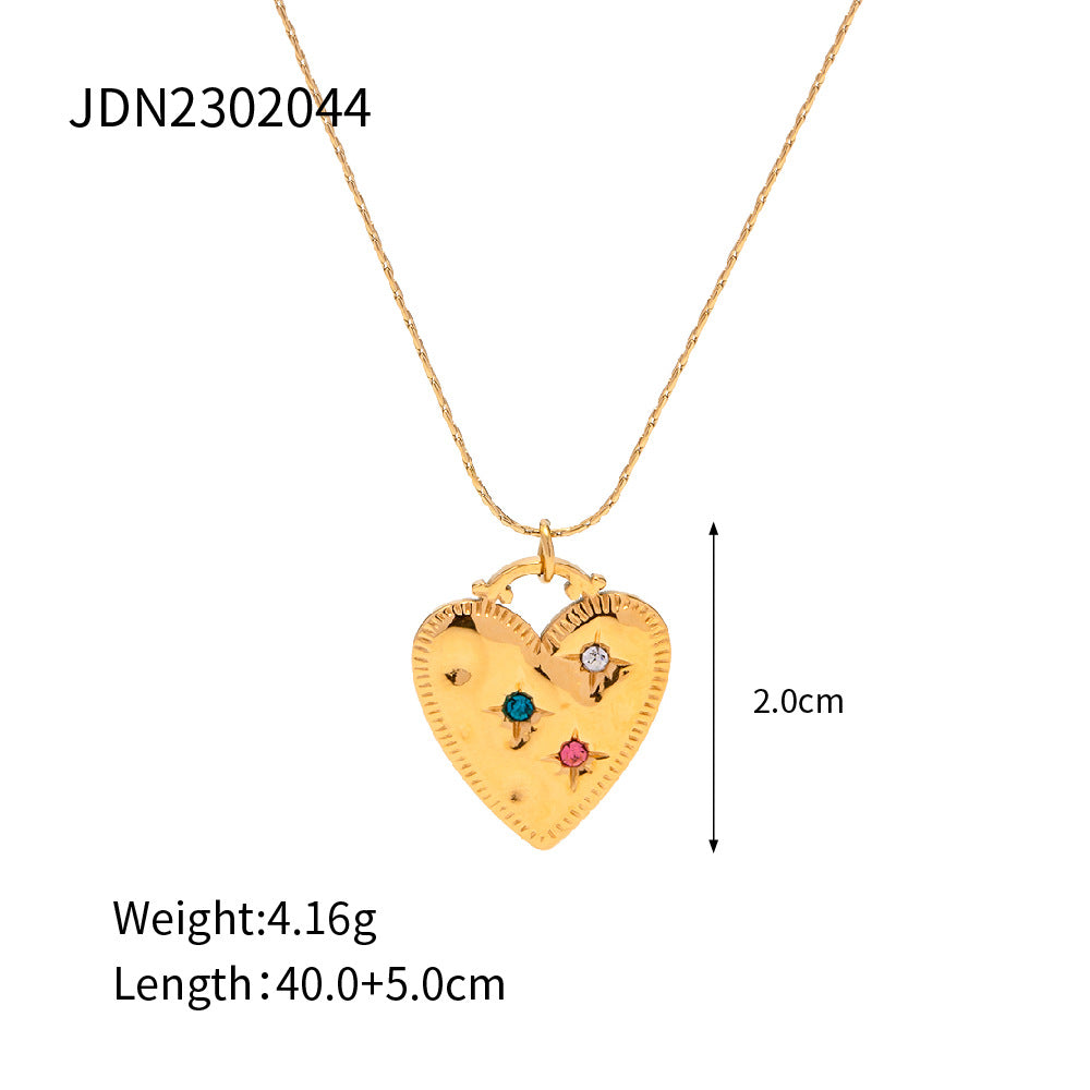 Colored Diamond Heart Pendant Necklace