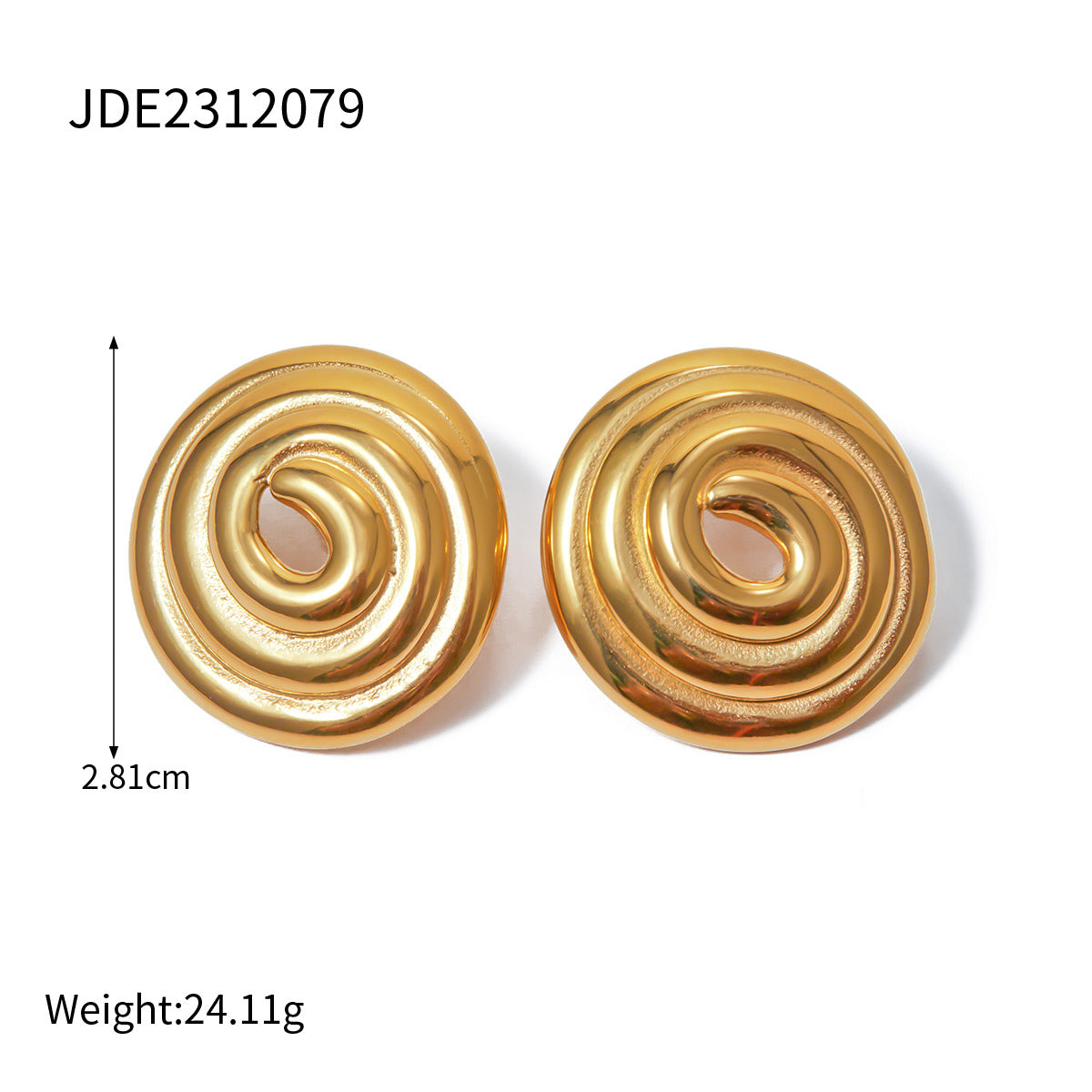 Threaded Hoop Disc Earrings