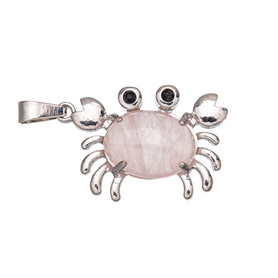 Crab Agate Oval Crystal Pendant