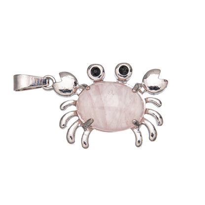 Crab Agate Oval Crystal Pendant