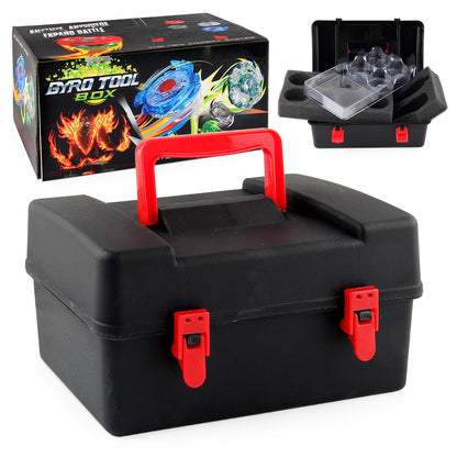 12-Piece Burst Spinning Top Attack Set with Dual Launchers, Battle Tops Toolbox Gift