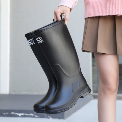 Tall tube rain shoes women's Korean version outer wear