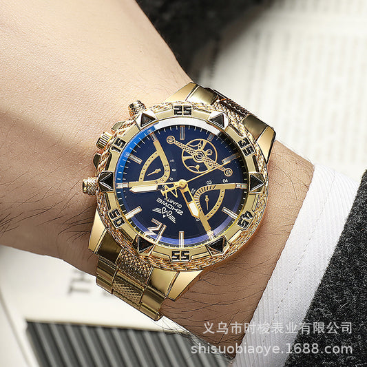 Cross-Border Blue Glass Men's Watch