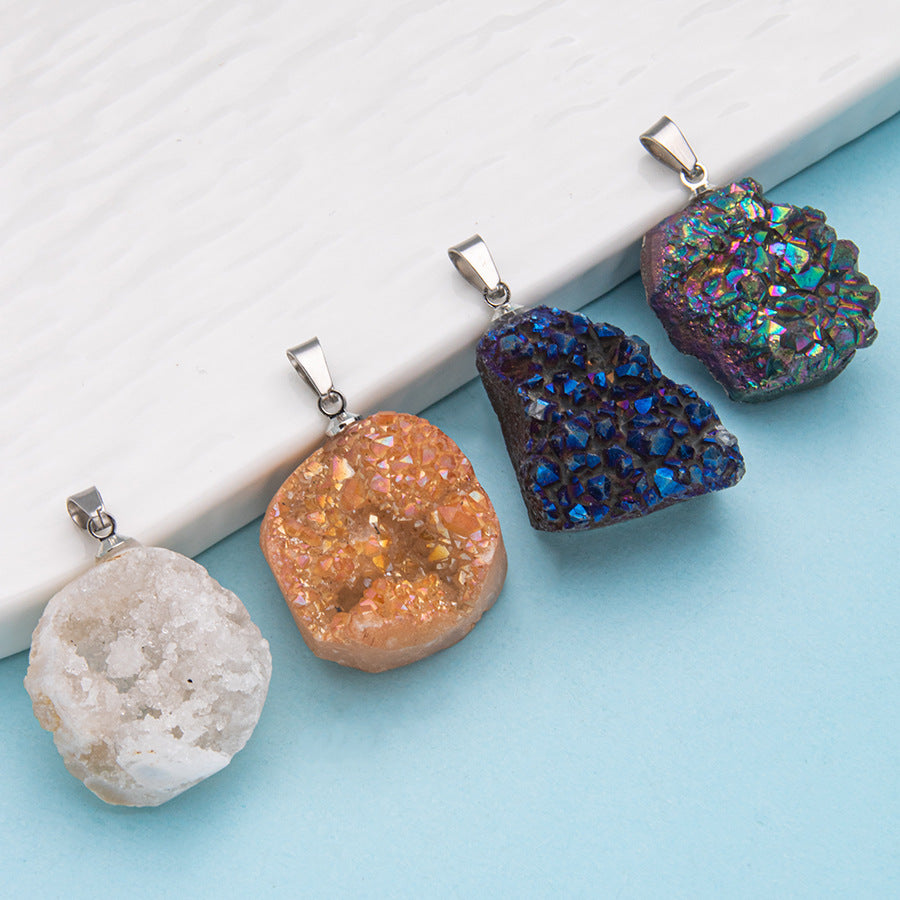 Electroplating Colorful Rainbow Crystal Irregular Pendant