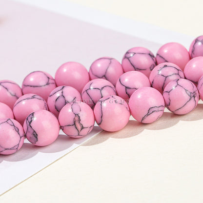 Synthetic pink turquoise beads loose beads