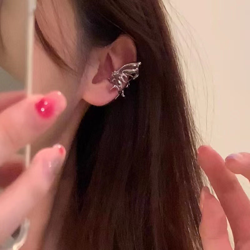 Clip para oreja de hada y mariposa, clip para oreja de mujer 