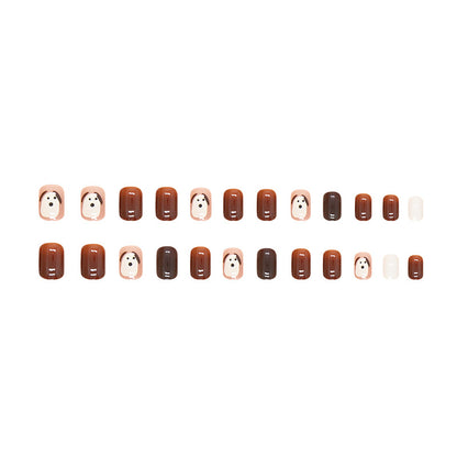 Dog Short Square Fake Nails