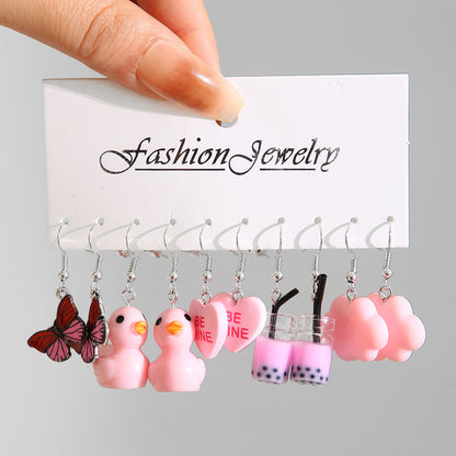 Fun Acrylic Cloud Set of 3 Pairs of Earrings