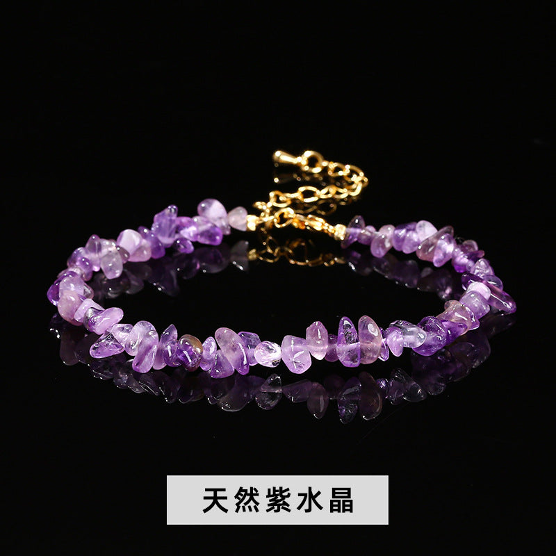 Natural powder crystal gravel bracelet