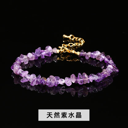 Natural powder crystal gravel bracelet