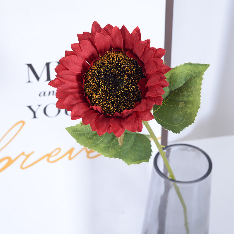 Single artificial sunflower flower