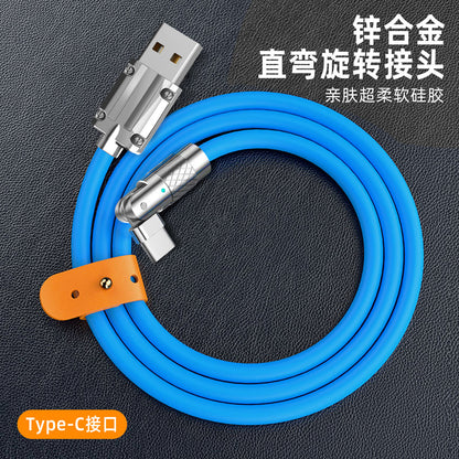 Zinc alloy mobile phone data cable elbow 180° rotation