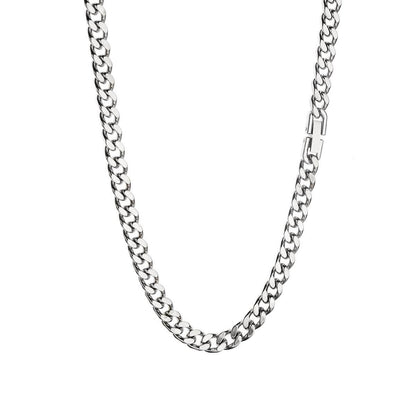 Titanium Steel Hip Hop Cuban Chain Necklace Men 7mm