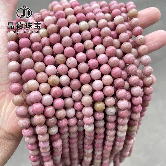 5A natural rosestone round beads mahogany grain stone loose beads