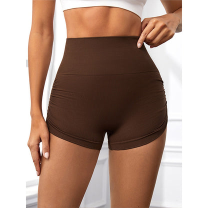 Peach hip fitness shorts women's sports three-point pants