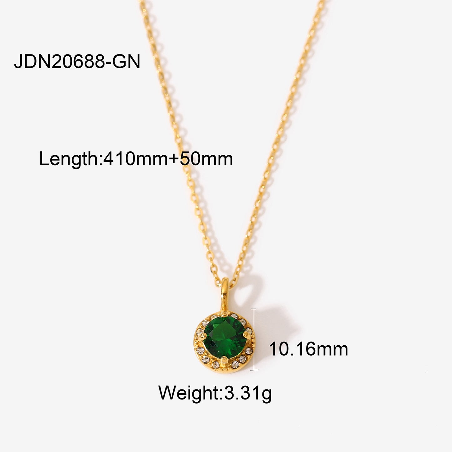 Double round zircon necklace