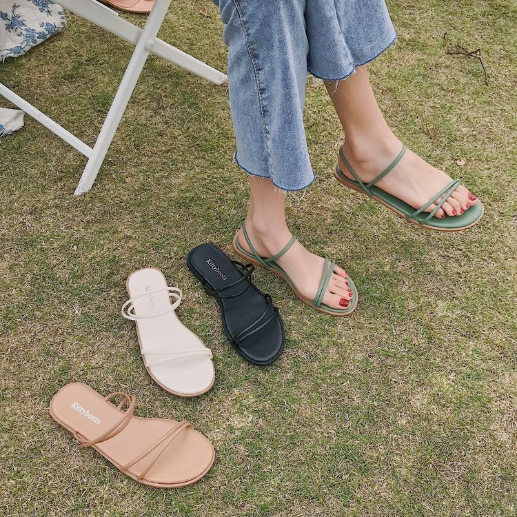 New open-toed pull-up sandals