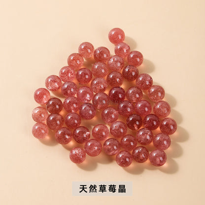 Natural strawberry crystal non-porous round beads loose beads