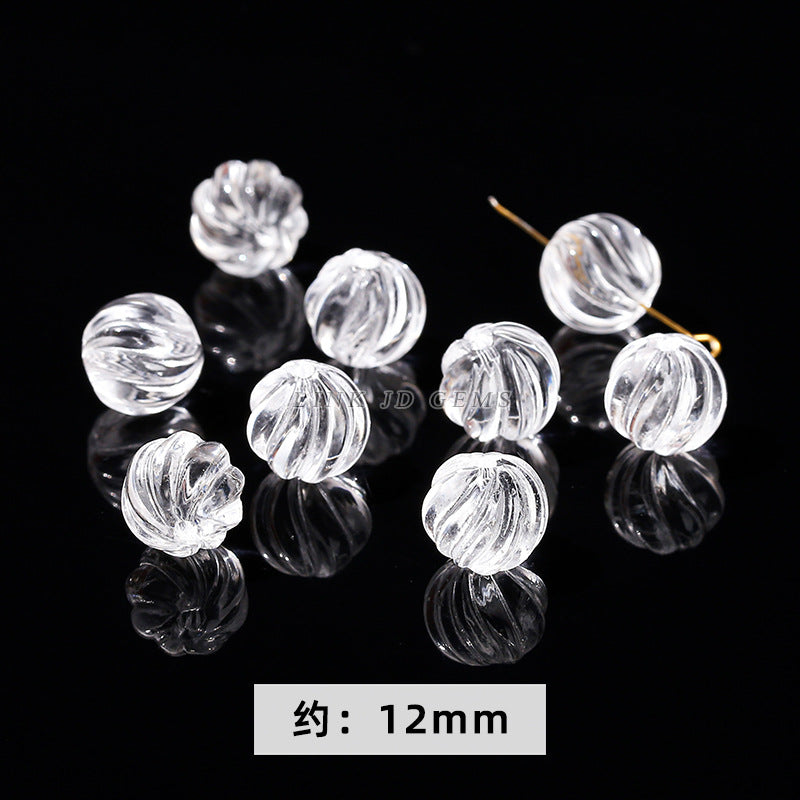 Natural white crystal jewelry accessories loose bead engraving