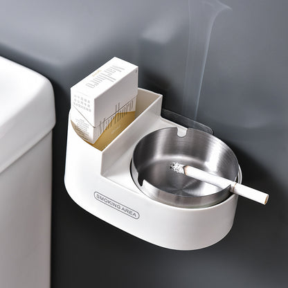 Multi-Functional Desktop Wall-Mounted Metal Ashtray with Lid