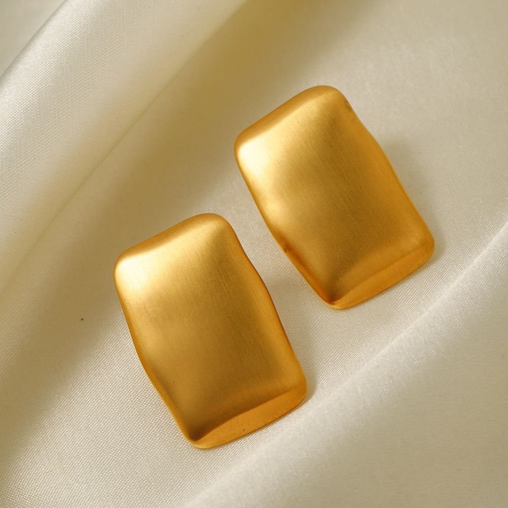 Rectangular Matte Brushed Earrings